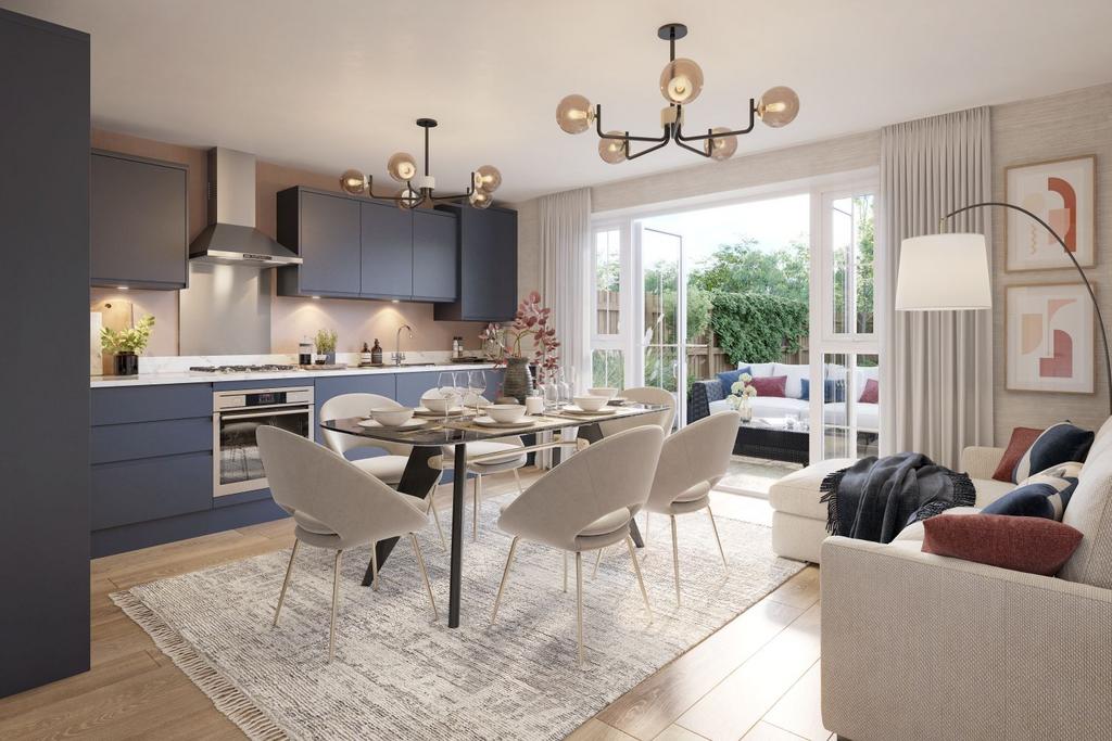 Open plan kitchen diner of the lakenheath