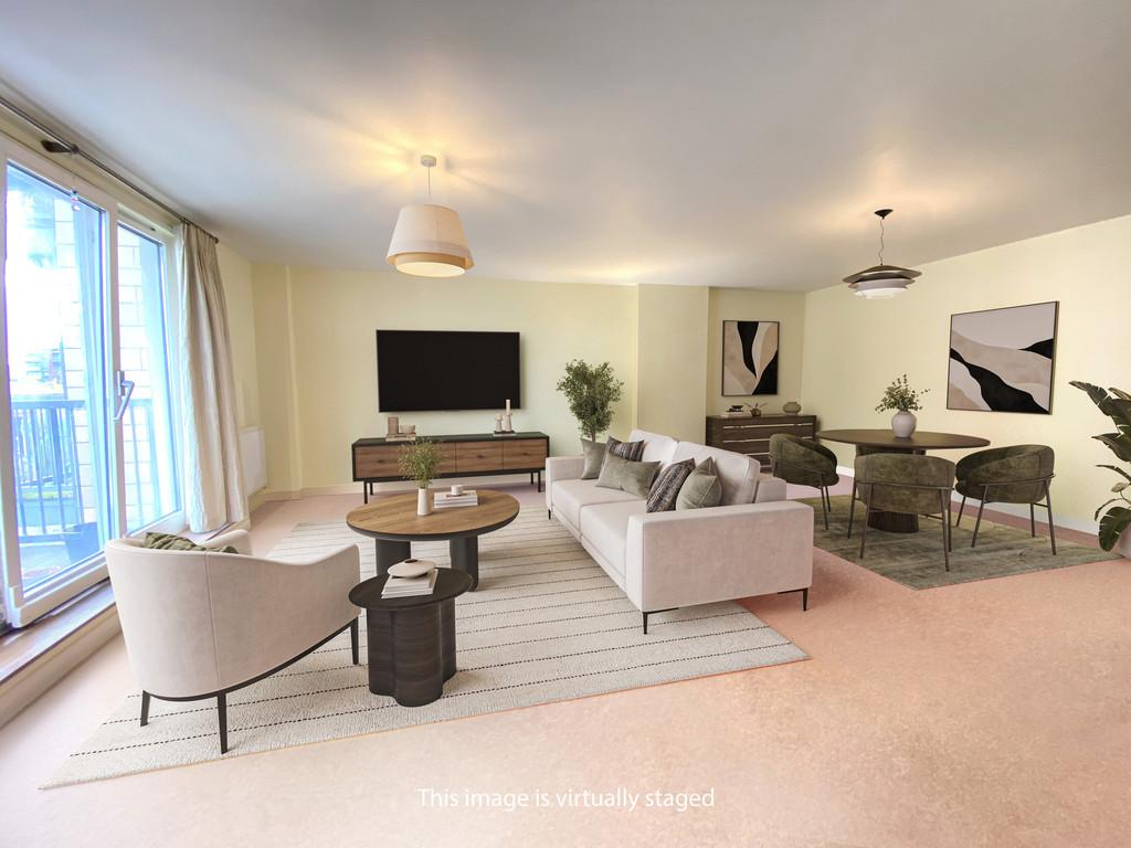 Virtually staged Living Room