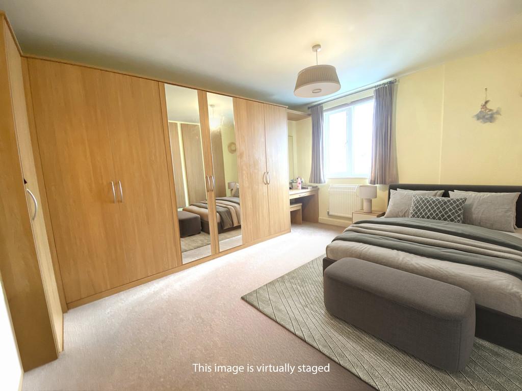 Virtually staged Principal bedroom
