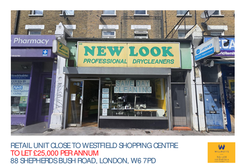Retail property (high street) to rent, 88 Shepherds Bush Rd London W6 7PD