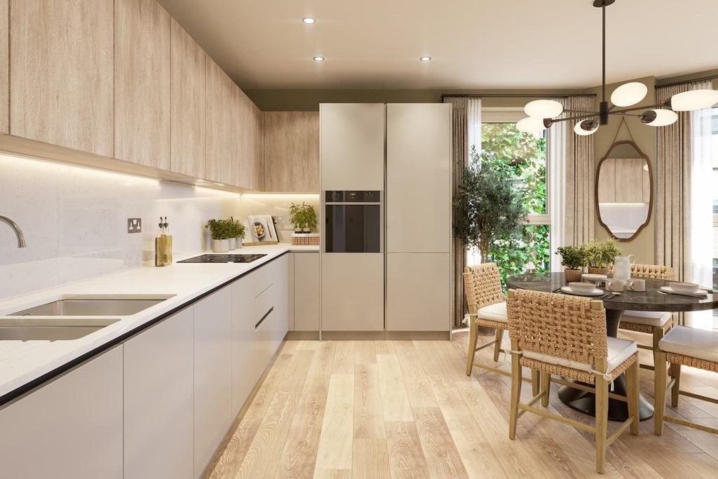 Contemporary kitchen finished in the Natural...