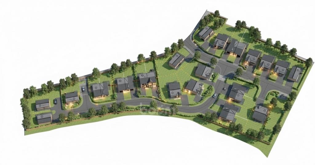 AI site plan with lights on