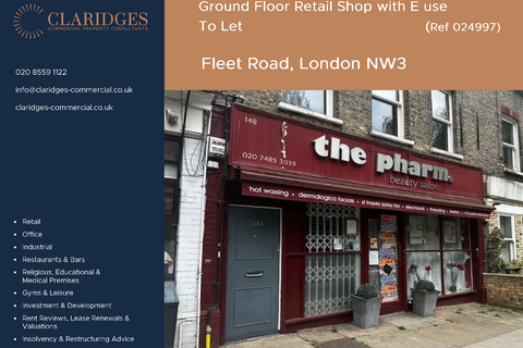 Retail property (high street) to rent, 148 Fleet Rd London NW3 2QX