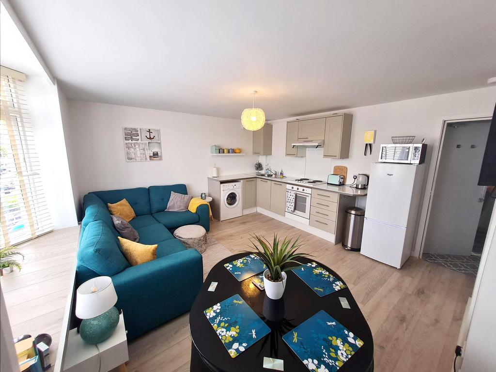 Open plan kitchen and living