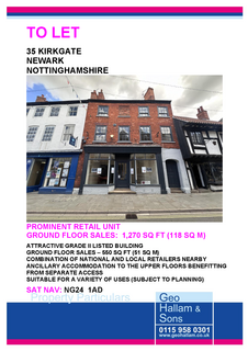 Retail property (high street) to rent, 35-35A Kirk Gate Newark NG24 1AD
