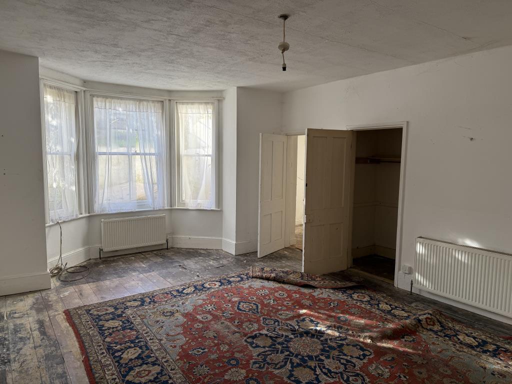 Living room with bay window