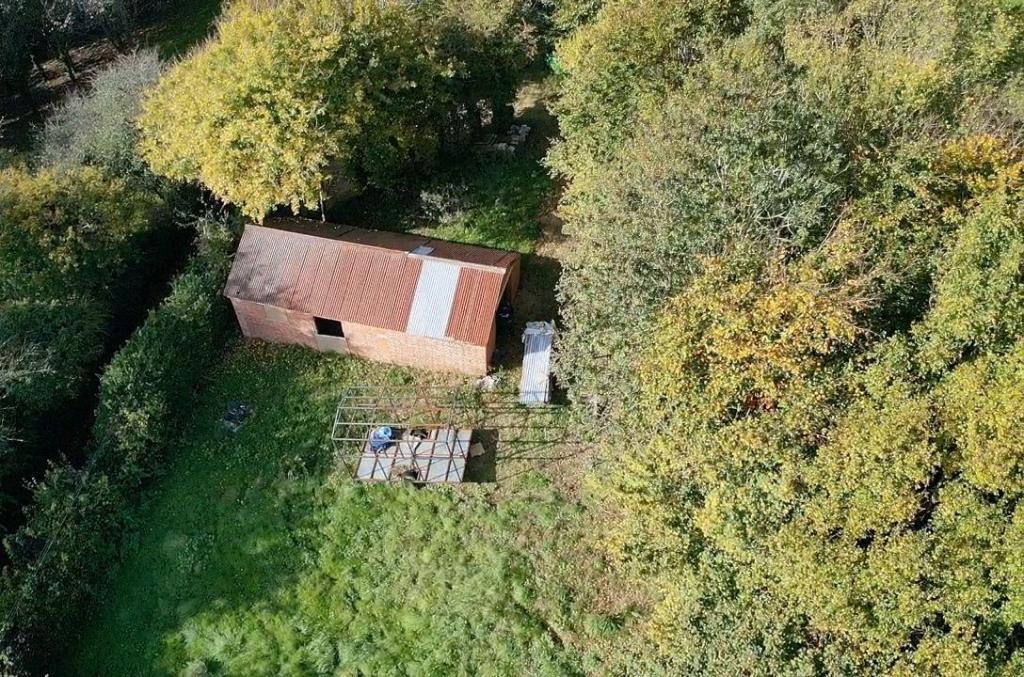 Looking Down on the Barn From Above