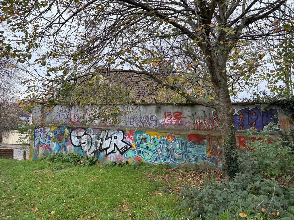 Boundary wall to front of site