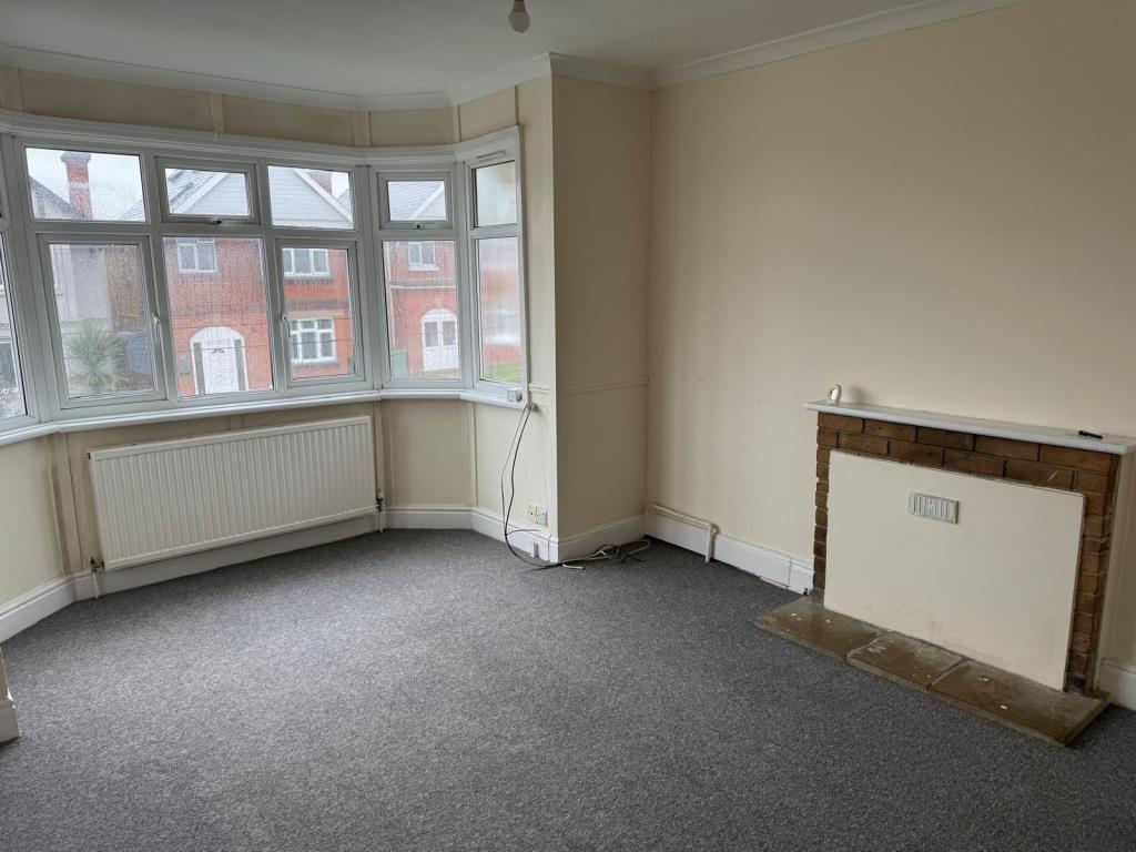 Living room with bay window