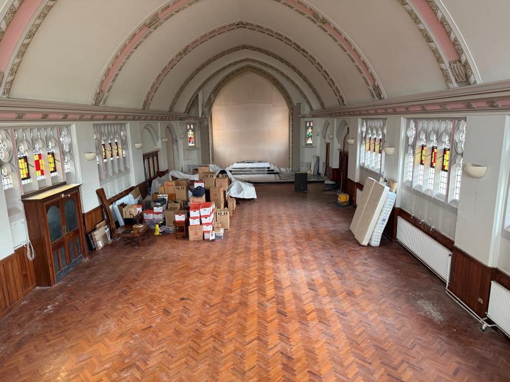 View of church hall from mezzanine floor