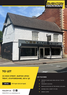 Retail property (high street) to rent, 52 High St Burton On Trent DE14 1JS
