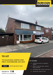 Retail property (high street) to rent, 172 Calais Rd Burton-On-Trent DE13 0UW