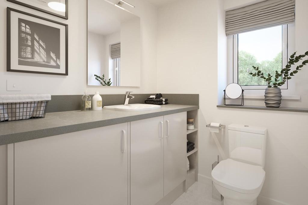 Convenient downstairs toilet with utility space