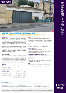 Retail property (high street) to rent, 105-107 Walcot St Bath BA1 5BG