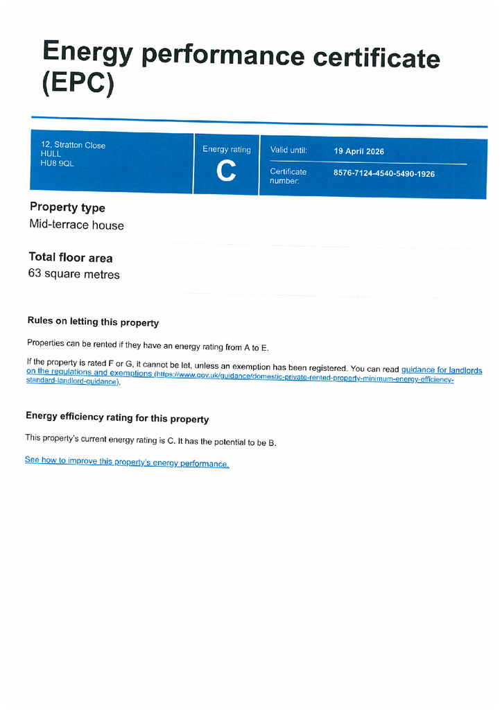EPC Certificate