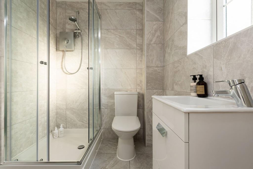 An en-suite shower room away from the family