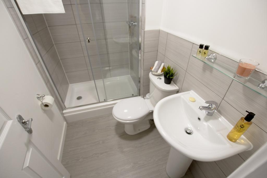 A clean and well-maintained bathroom with a spa...
