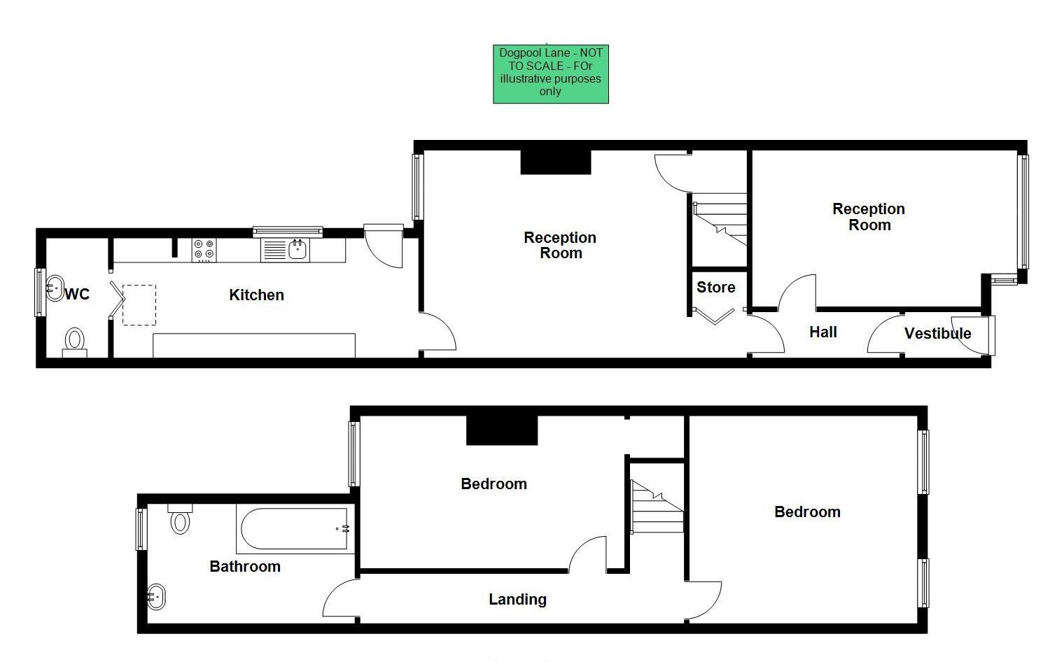 2 bedroom terraced house for sale - Floor Plan