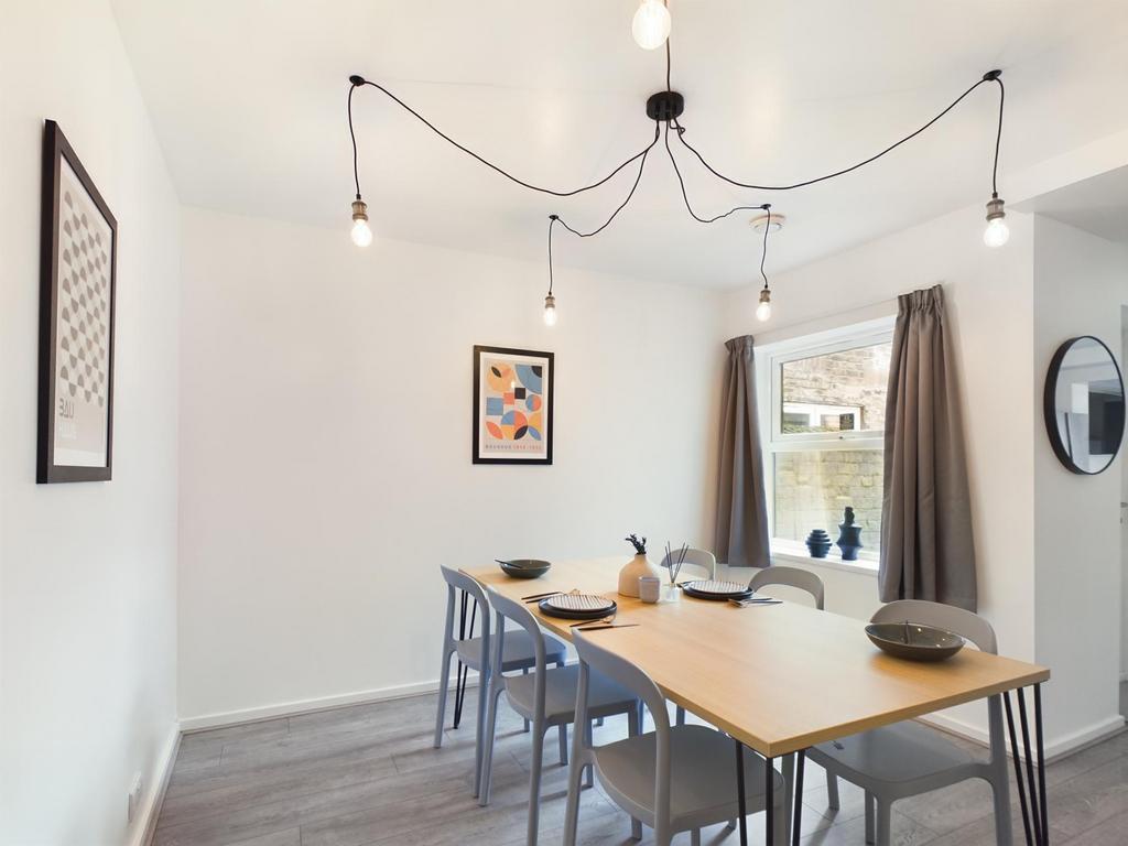 Bright and spacious living room with modern dec...