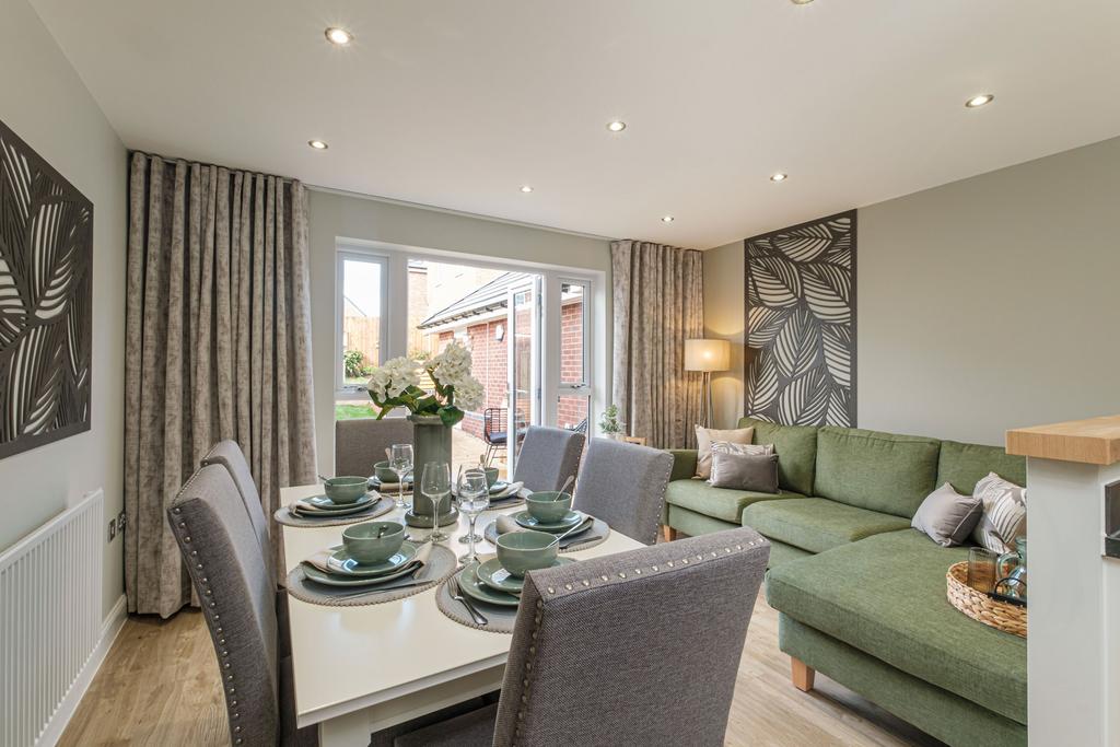 Interior view of the open plan kitchen & living...