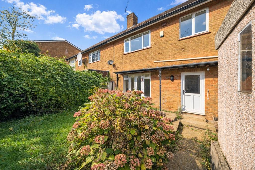 Semi-detached house exterior, garden