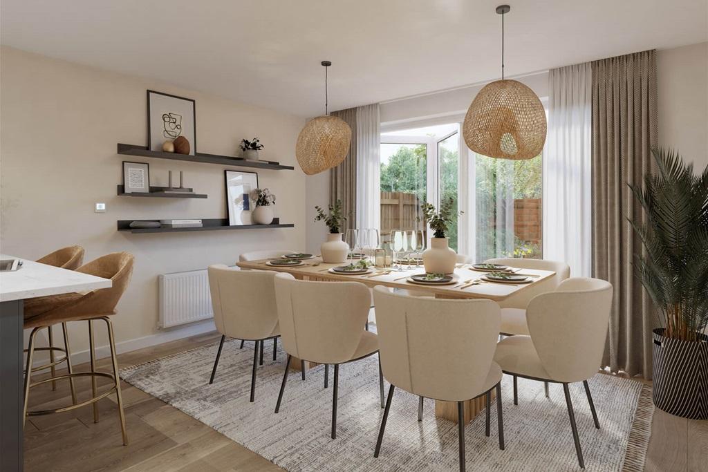 Bi-fold doors from kitchen/dining area -...