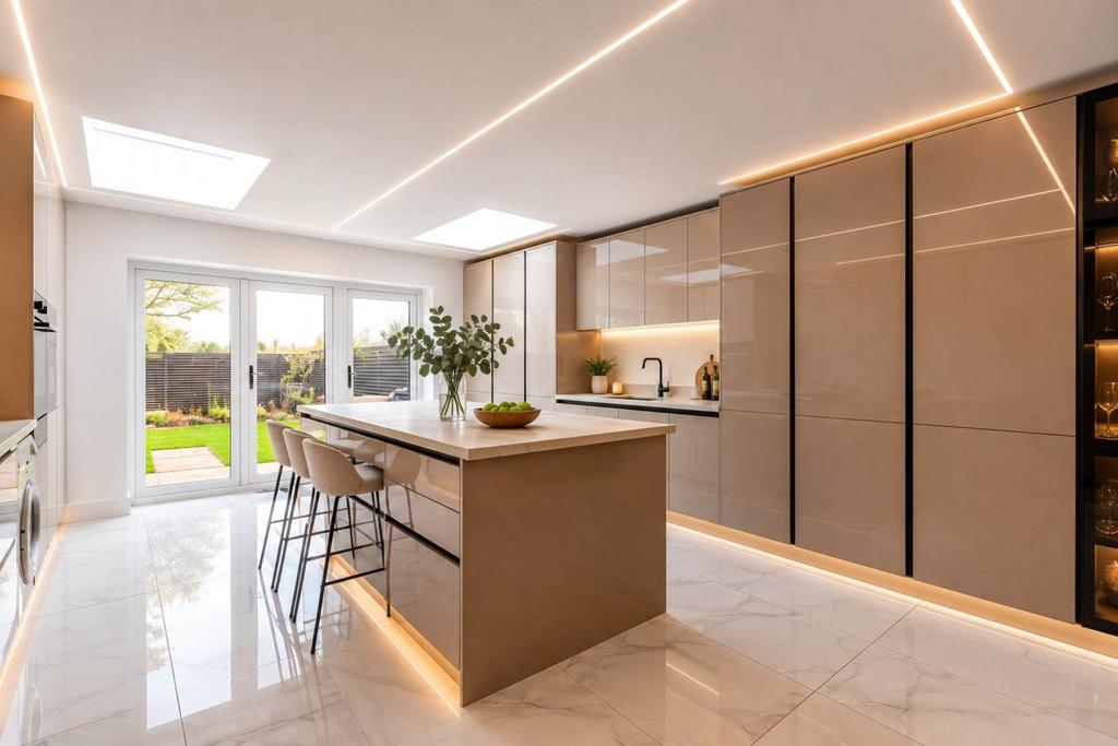 Open-plan living area, open plan living