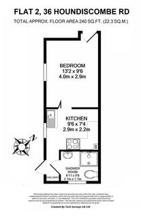 1 bedroom apartment to rent, 36 Houndiscombe Road, Flat 2
