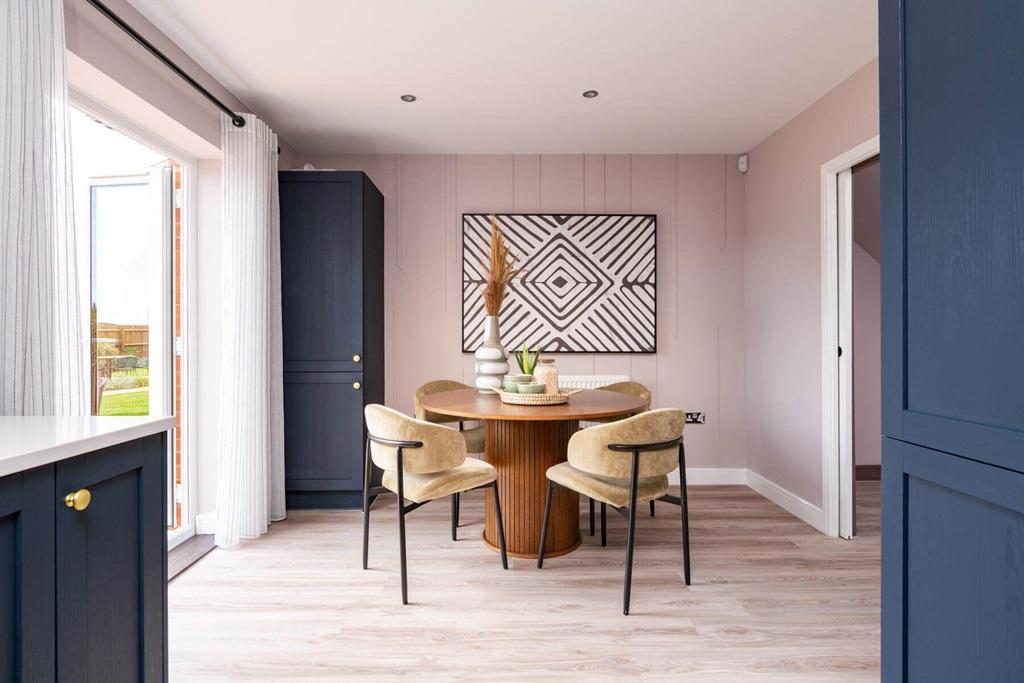 Double doors lead from the dining area to the...
