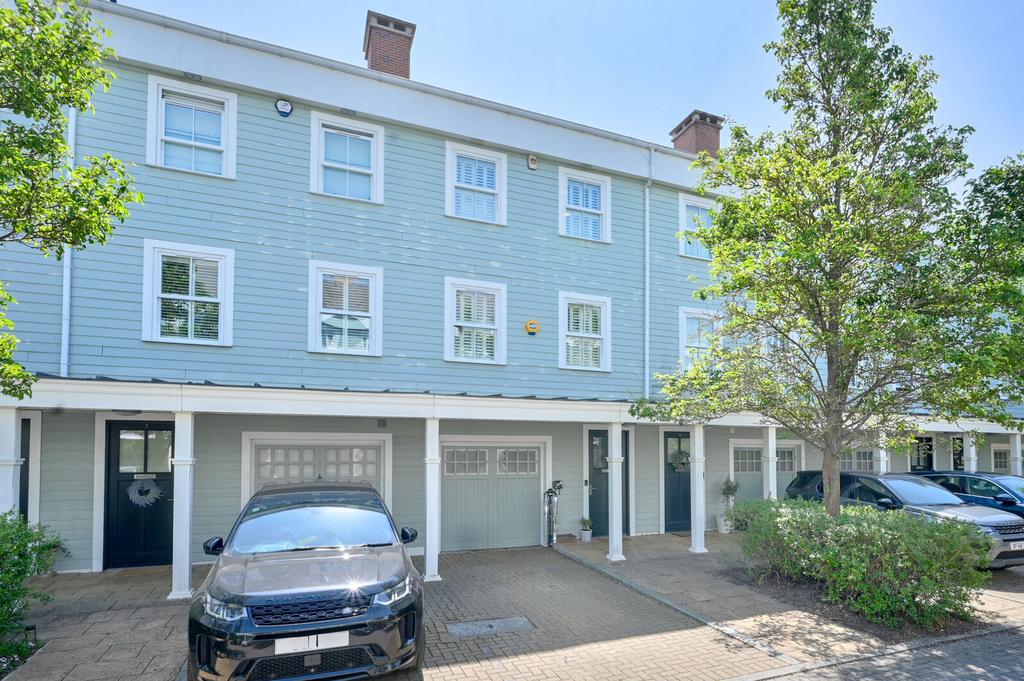 Terraced house exterior, parking