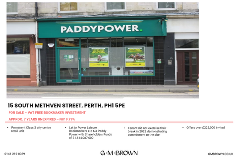 Retail property (high street) for sale, 15 South Methven St Perth PH1 5PE
