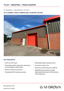 Warehouse to rent, 25 Clydesmill Rd Glasgow G32 8RE