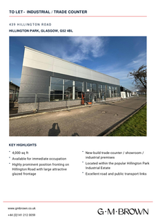 Showroom to rent, 439 Hillington Rd Glasgow G52 4BL