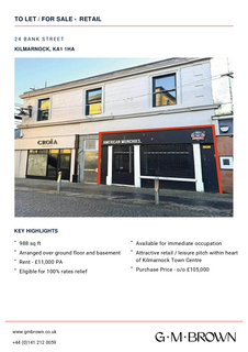 Retail property (high street) to rent, 24 Bank St Kilmarnock KA1 1HA
