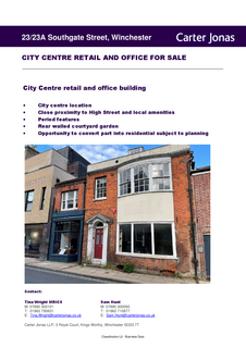 Retail property (high street) for sale, 23-23A Southgate St Winchester SO23 9EB