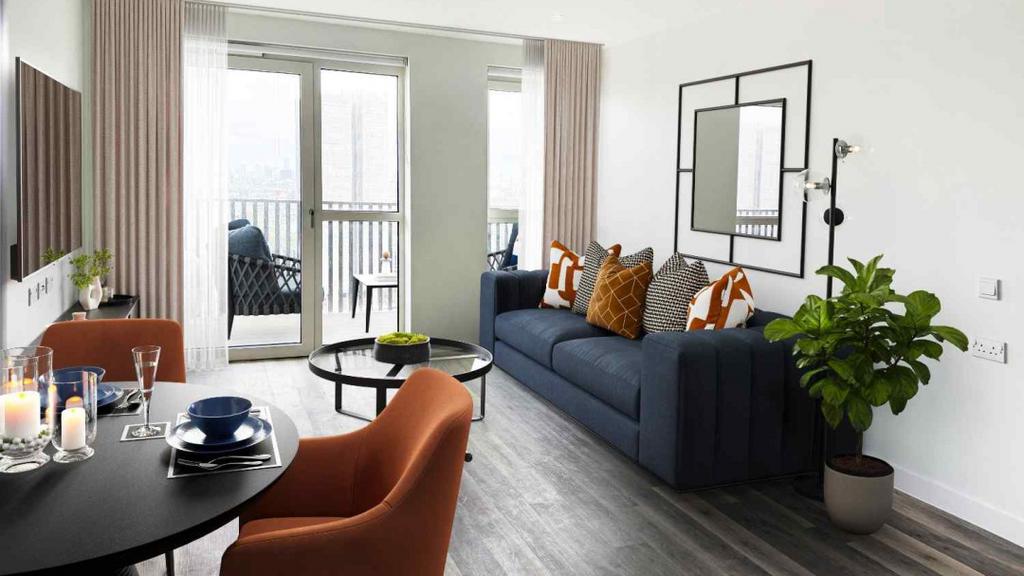 Living area leading to the balcony