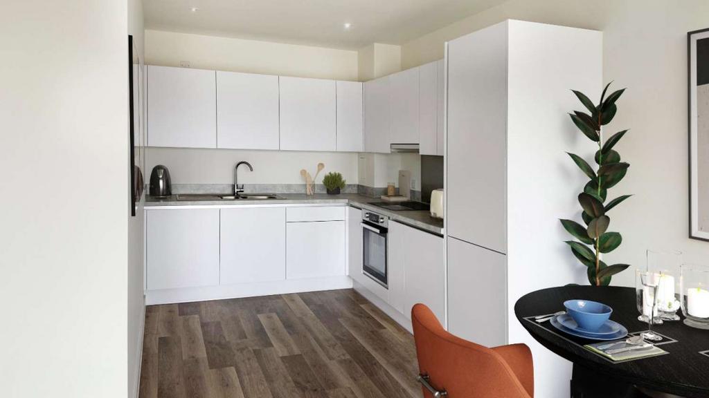 Kitchen with integrated appliances