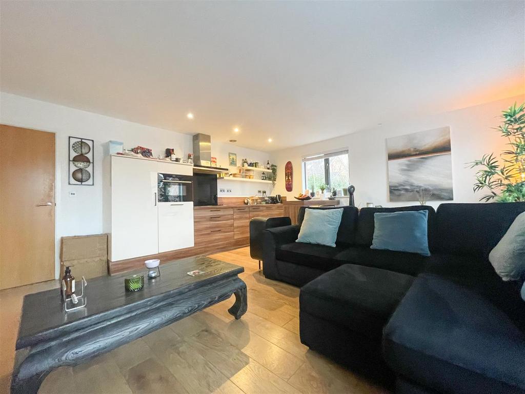 Open plan lounge kitchen dining room