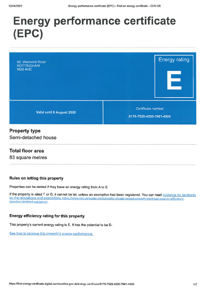 EPC Certificate