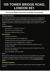 Retail property (high street) to rent, 105 Tower Bridge Rd London SE1 4TW