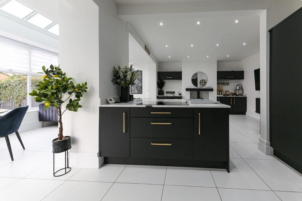 Kitchen, dining, family area