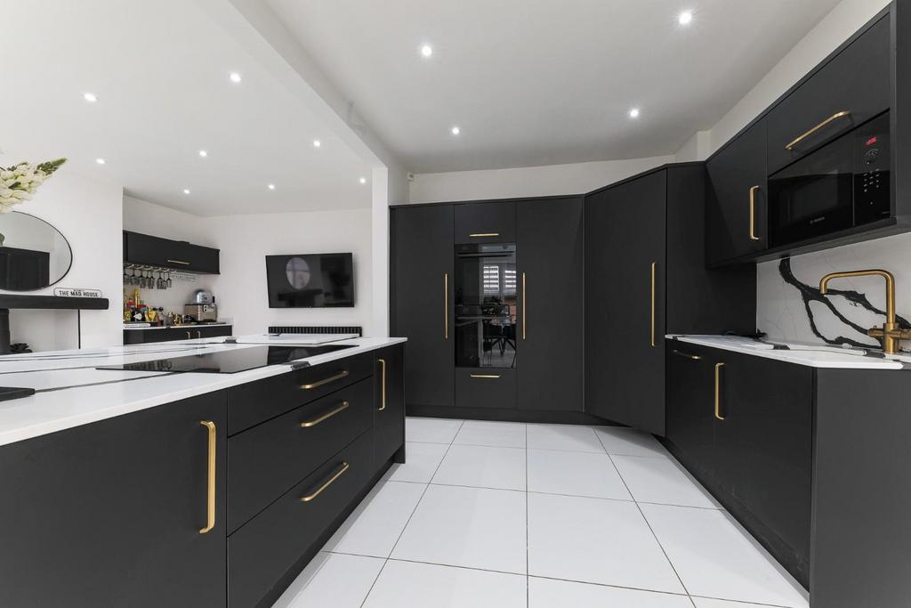 Kitchen, dining, family area