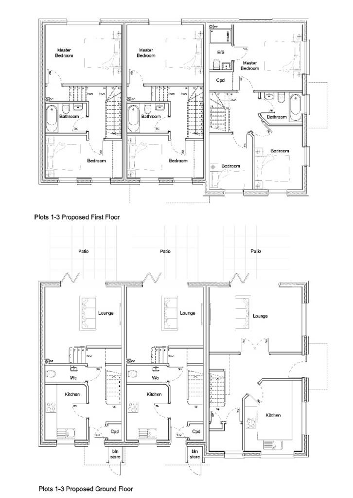Floorplans for the terraced