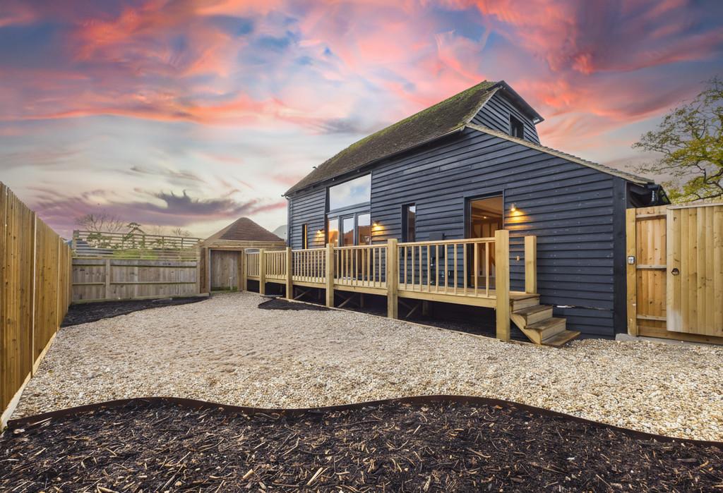 Garden to house twilight