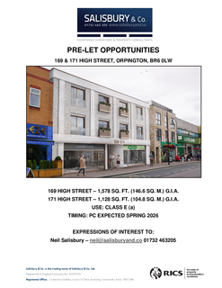 Retail property (high street) to rent, 169-171 High St Orpington BR6 0LW