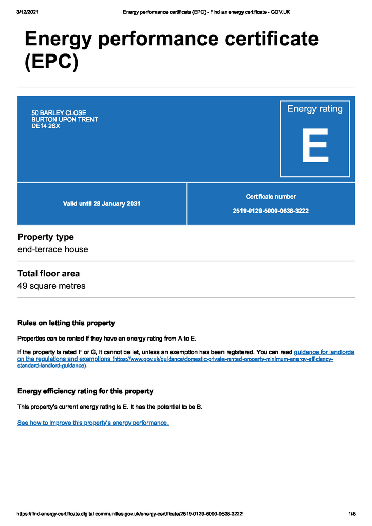 EPC Certificate