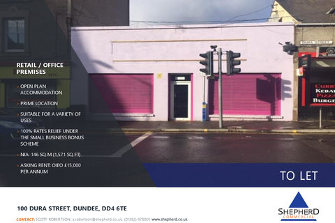 Retail property (high street) to rent, 100 Dura St Dundee DD4 6TE