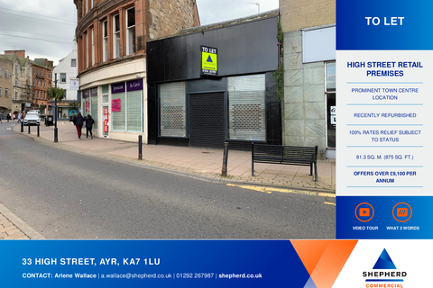 Retail property (high street) to rent, 33 High St Ayr KA7 1LU