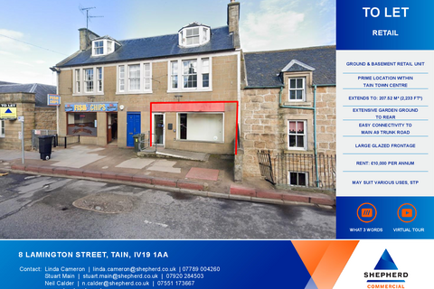 Retail property (high street) to rent, 4-8 Lamington St Tain IV19 1AA