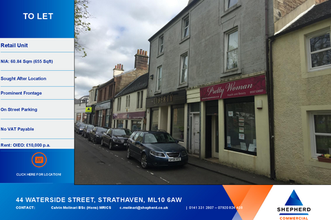 Retail property (high street) to rent, 44 Waterside St Strathaven ML10 6AW